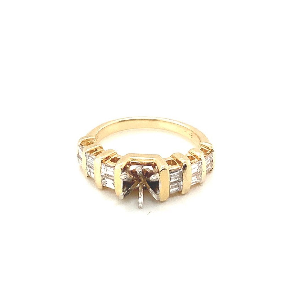 Diamond 14K Yellow and White Gold Engagement Ring Setting 0.36 CTW